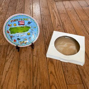 Souvenir Puerto Rico Collectable Display 8" Plate w/ Stand